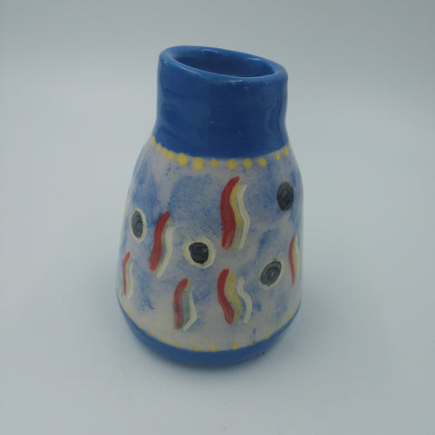 Blue hand made vase