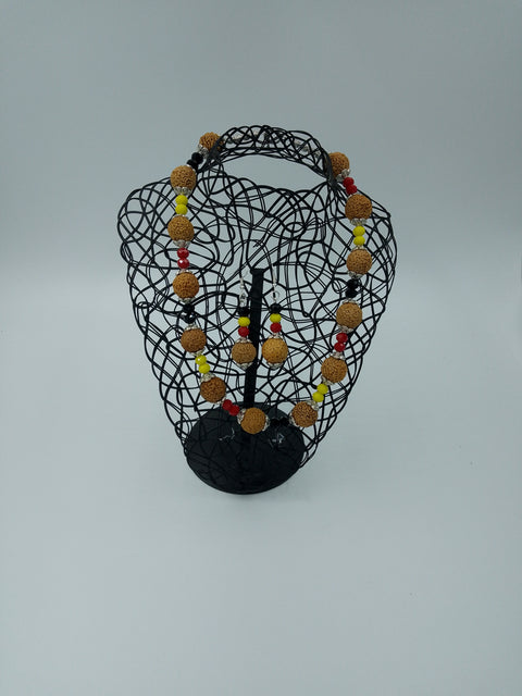 Quandong seed necklace and Earrings Indigenous colour's