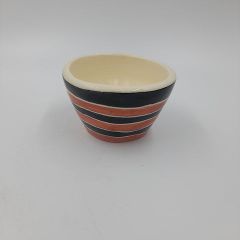 "Black & Red Stripes" small bowl