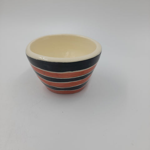 "Black & Red Stripes" small bowl
