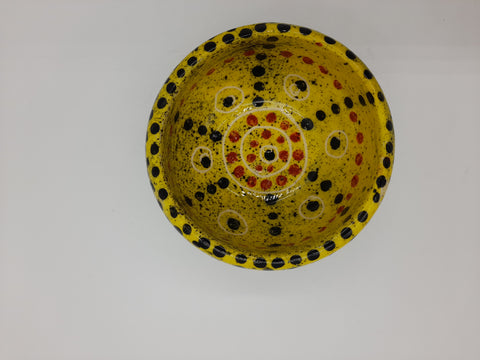 Yellow black spotted bowl