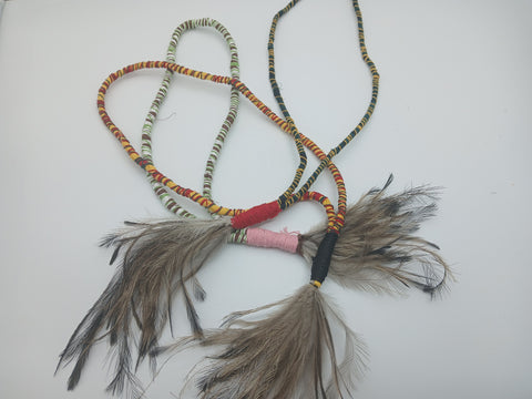 Woven emu feather necklaces