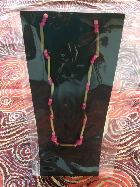 Echidna Quill and Wooden Bead Necklace