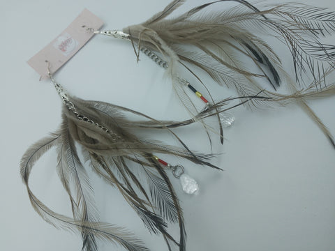 Porky Quill Emu Feather Earrings