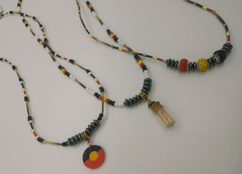 Hematite & Porky Quill Necklace